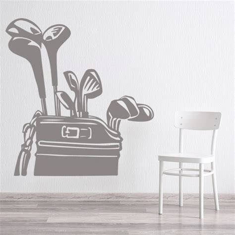 Golf Clubs Wall Sticker Golfer Caddy Wall Decal Sports Bedroom Home Decor