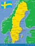 Carte De La Suède Avec Les Villes Importantes. Illustration de Vecteur ...