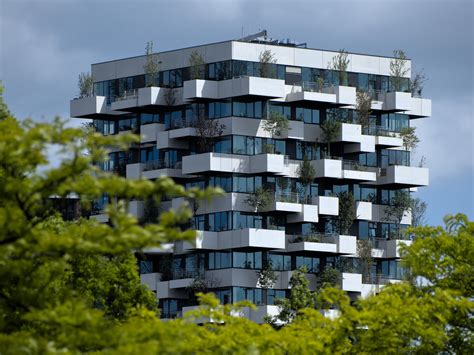 Wallpaper Building House Balconies Trees Vertical Forest