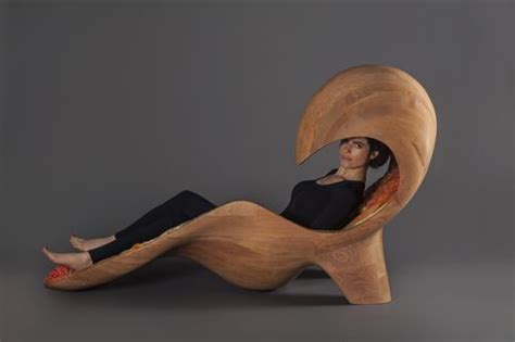 Neri Oxman Unveils Gemini Cocoon Like Acoustic Chaise Produced With