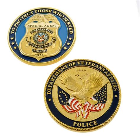 Veterans Affairs Police Special Agent Badge Challenge Coin Gold Plate 3d New 12 36 Picclick