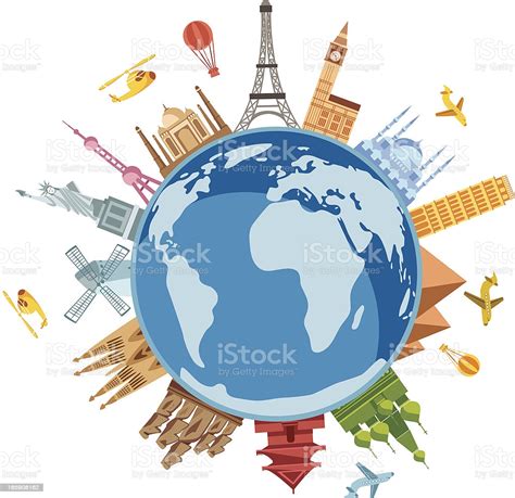 World Travel Symbols Stock Vector Art And More Images Of