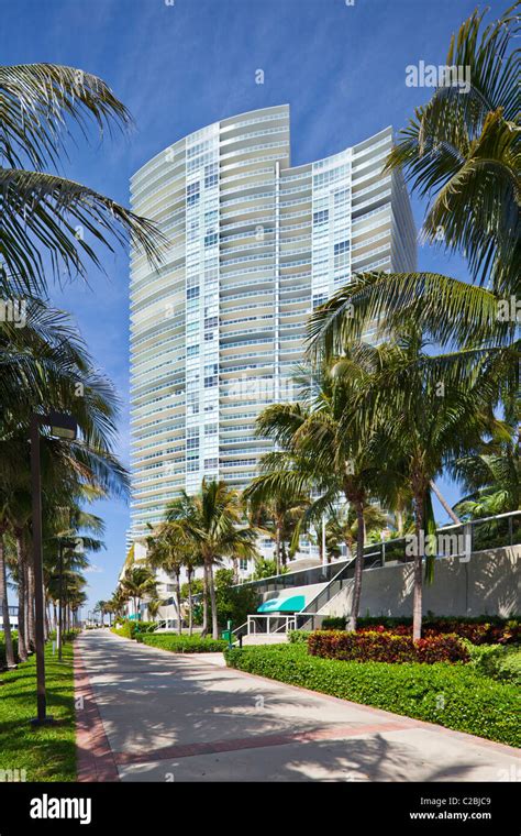 Miami Beach Marina Condos Stock Photo Alamy