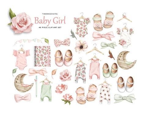 Baby Girl Clipart Planner Artwork Baby Romper Graphics Etsy In 2021