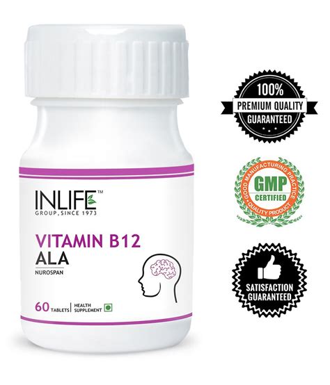 Find here vitamin b12, vitamin b12 supplements manufacturers & oem manufacturers india. Inlife Vitamin B12 1500mcg with ALA Tablets 60 no.s: Buy ...