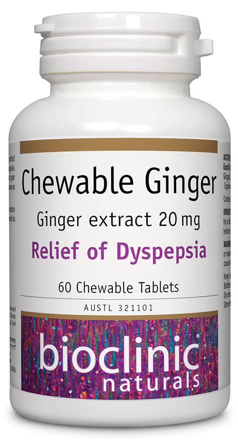 ARIYA HEALTH Bioclinic Chewable Ginger Overview Chewable Ginger Delivers Ginger Extract In A