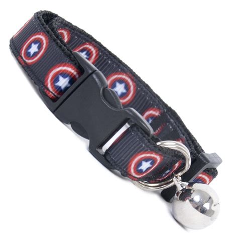 Fundodo cool spiked studded pu leather dog muzzle anti biting padded dogs traning muzzle no bark pet mask for pitbull labrador : Captain America Cool Cat Collar | Breakaway Safety ...