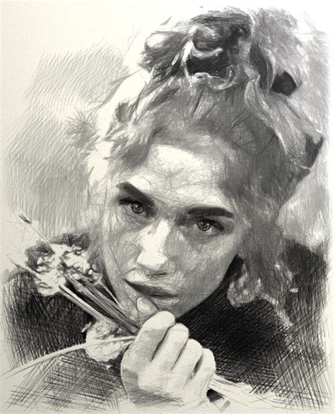 Personalised Hand Drawn Portraits Custom Made Lady Pencil Portrait