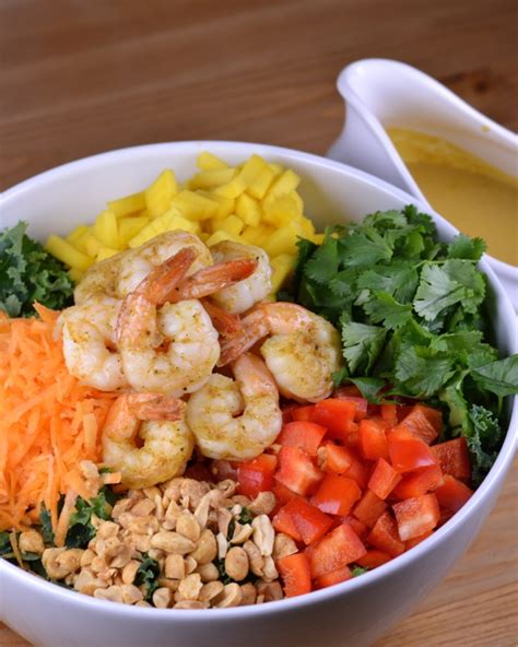 Learn how to make thai shrimp salad & see the smartpoints value of this great recipe. Thai Shrimp Salad with Coconut Curry Dressing | Flying on ...