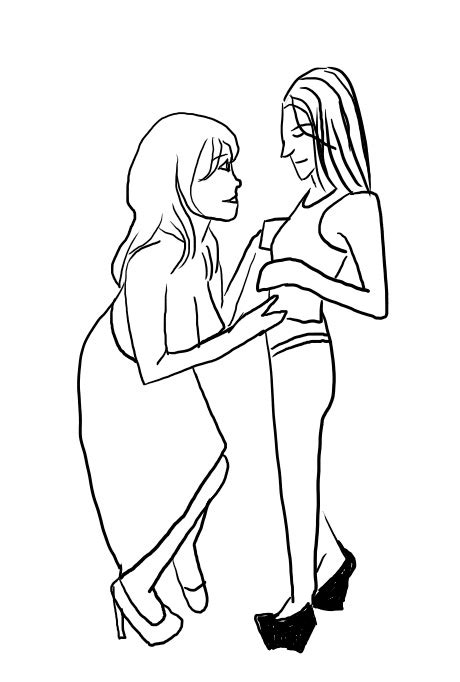 Two Girls Touching Eachother By Carlyissketchyy On Deviantart