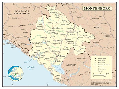 Detailed large political map of montenegro showing names of capital cities, towns, states, provinces and boundaries with neighbouring countries. Maps of Montenegro | Detailed map of Montenegro in English ...