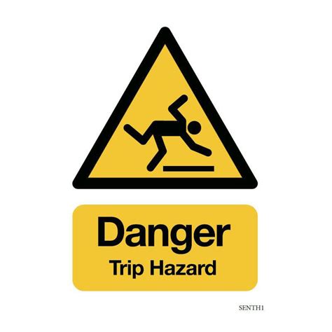 Safety Sign Danger Trip Hazard Aluminium Simplified Safety