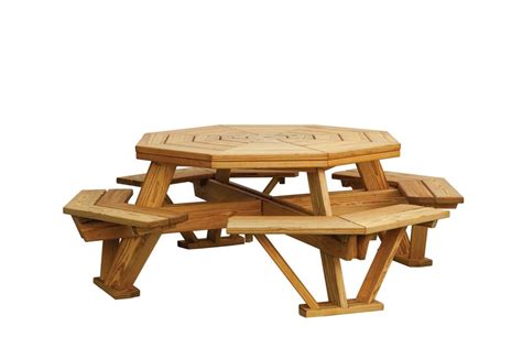Octagon Picnic Table With Benches Built In Lancaster County Barns