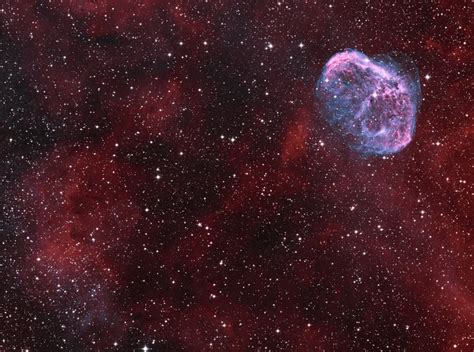 Ngc 6888 Crescent Nebula And The Very Faint Soap Bubble Planetary