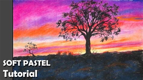 How To Paint Sunset With Soft Pastels Youtube