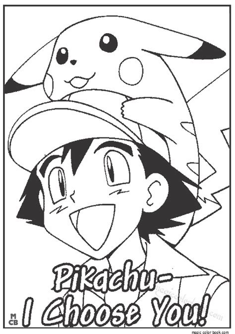 Pikachu And Ash Coloring Page