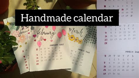 Handmade Calendar Ideas Part 1 Aesthetic Calendar Diy Calendar