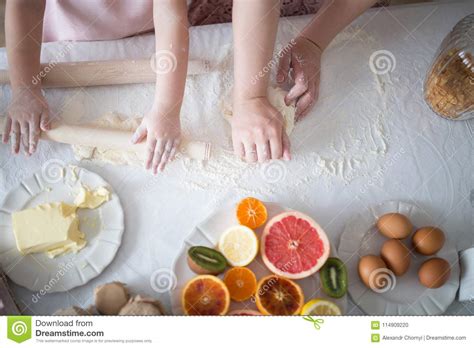 Mother Teaching Her Young Daughter To Cook Stock Photo Image Of