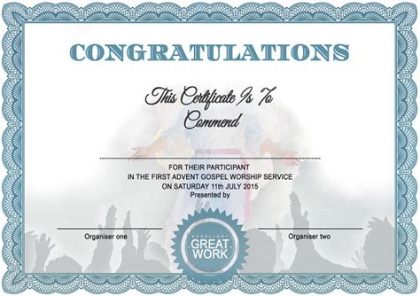 Free Church Certificate Templates Printable Templates