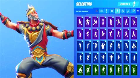 Wukong Skin Showcase With All Fortnite Dances And Emotes Youtube