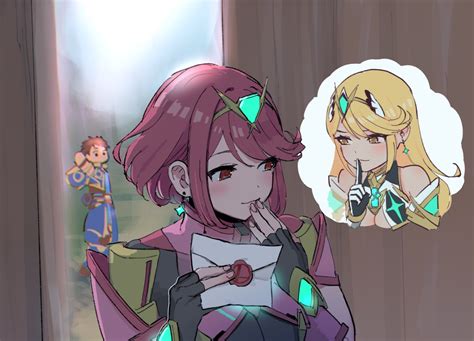 Pyra And Mythra Keeping A Secret Super Smash Brothers Ultimate Know Your Meme