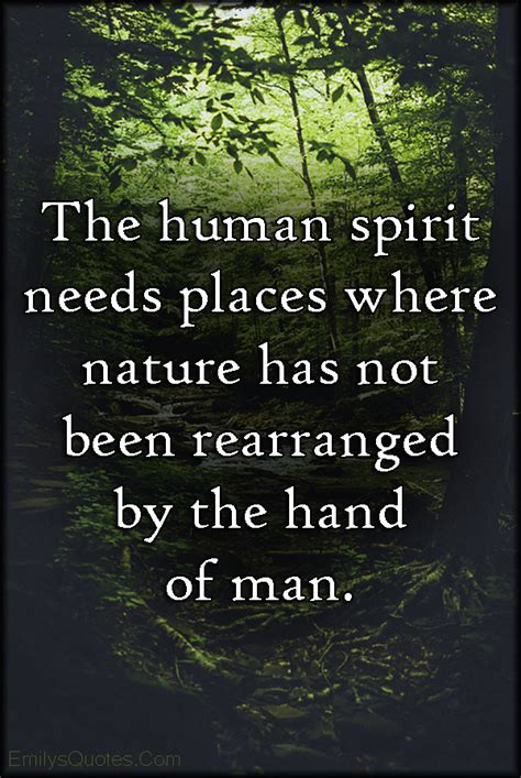 The Human Spirit Needs Places Where Nature Has Not Been Rearranged By