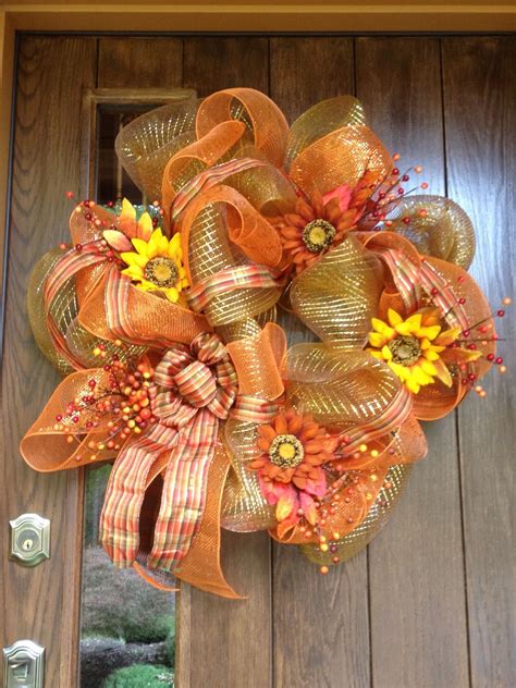 Add a few fall flowers and you have a beautiful and welcoming wreath for your front door. Our front door for fall! Wreath inspired by Pinterest ...