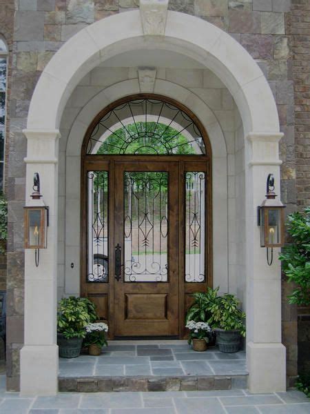 Custom French Country Entry Wood Door With Iron Entry Door Styles