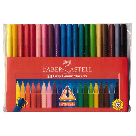 Faber Castell Grip Felt Pens 20 Pack Multi Coloured 20 Pack Warehouse