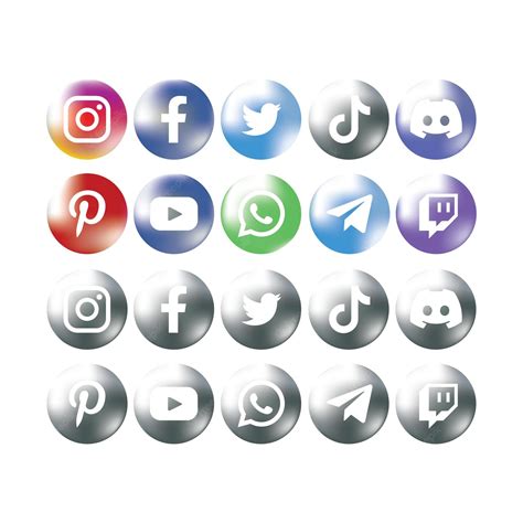 Premium Vector 3d Social Media Icons Button Vector
