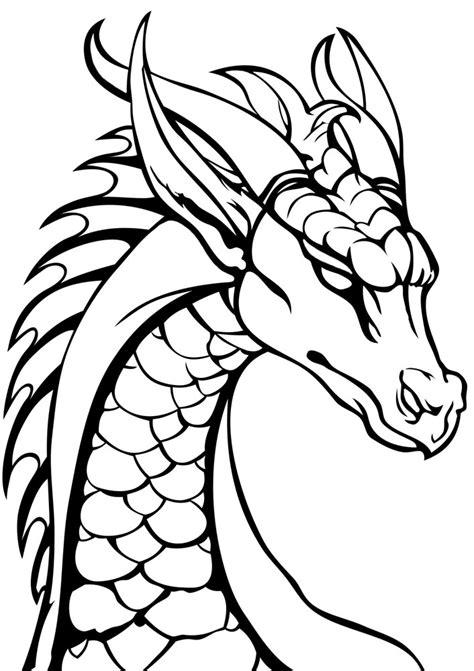 Dragon Head Colouring Page Rooftop Post Printables