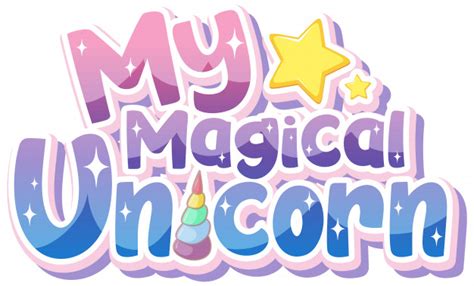 Premium Vector My Magical Unicorn Logo With In Pastel