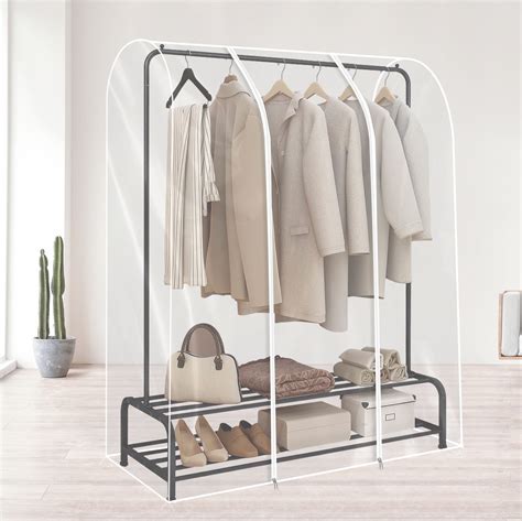 Mlfire Garment Rack Cover Clear Clothing Rack Cover With Zipper