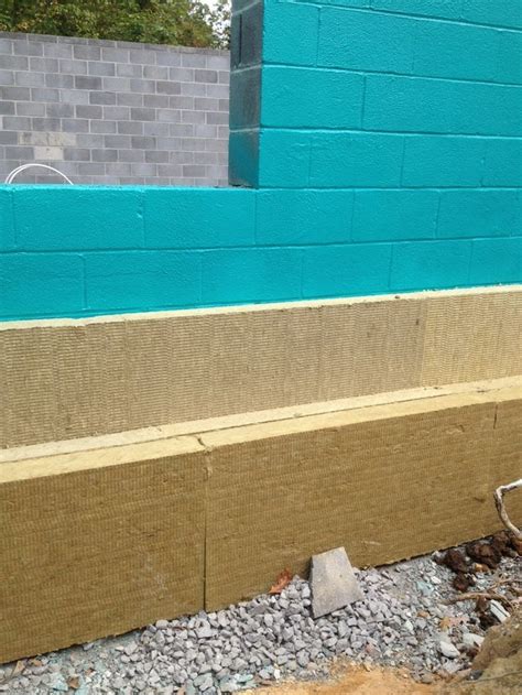 Exterior Insulation - Mineral Wool; Rub-R-Wall waterproofing on