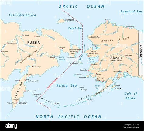 Bering Strait Map Banque D Image Et Photos Alamy