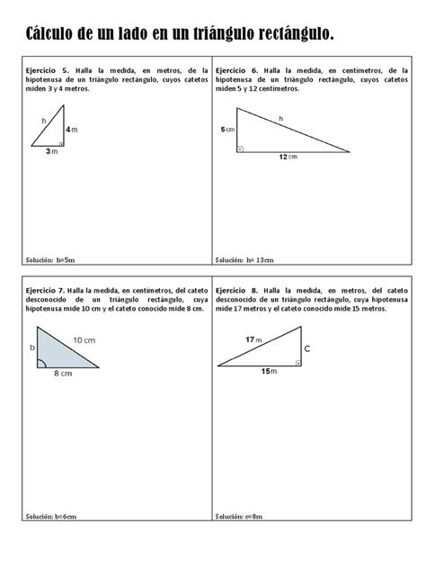 Ejercicios Del Teorema De Pitágoras Triângulo Polítopo
