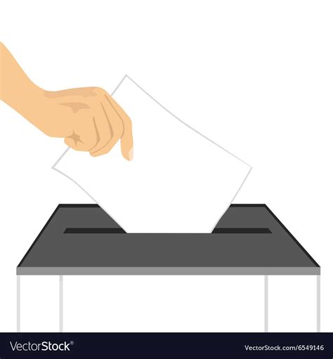 A Hand Putting Paper In Ballot Box Royalty Free Vector Image