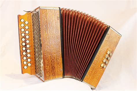 5416 Wood Engraved Hohner Diatonic Button Accordion Gc Mm 21 8