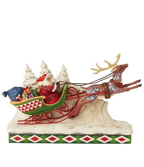 Jim Shore Heartwood Creek Collection Santa On Sleigh With Reindeer