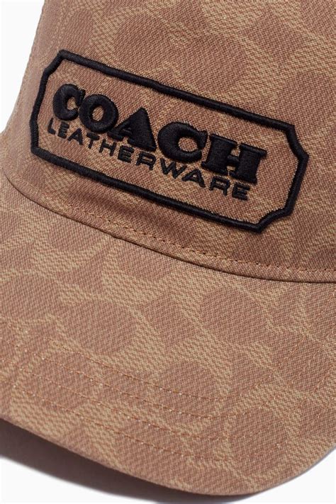 Shop Coach Brown Baseball Cap In Signature Cotton For Men Ounass Uae