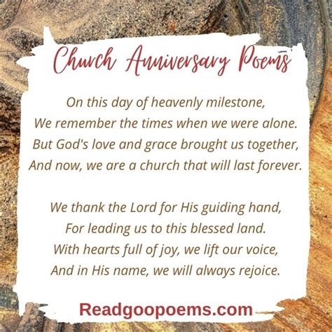 Church Anniversary Poems To Celebrate Your Milestone