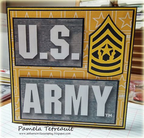 Airbornewifes Stamping Spot Us Army Strong Congratulations Card For