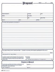 print contractor proposal forms   printable