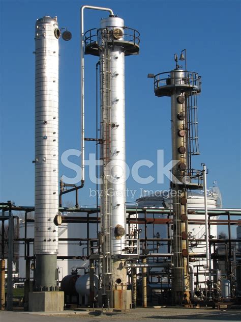 Oil Refinery Distillation Towers Stock Photo Royalty Free Freeimages
