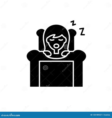Deep Sleep Black Icon Vector Sign On Isolated Background Deep Sleep