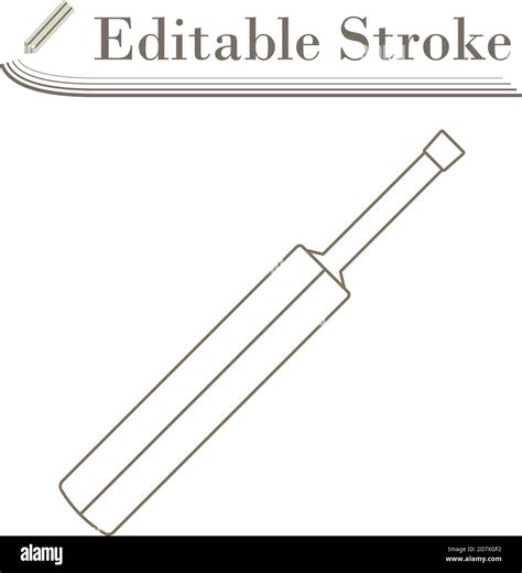Cricket Bat Icon Editable Stroke Simple Design Vector Illustration
