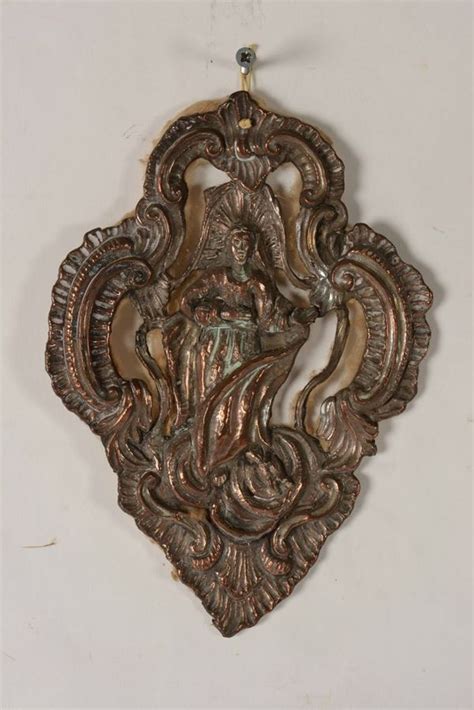 Placca In Rame Raffigurante Madonna Arte Italiana Del Xviii Secolo