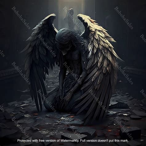 Fallen Angel Printable Digital Download Digital Art High Resolution Etsy