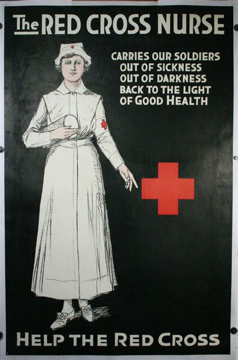 Red Cross Nurse An Original Ww1 Propaganda Poster Original Vintage