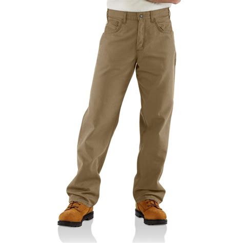 Carhartt Mens 36 In X 32 In Golden Khaki Fr Canvas Pant Frb159 Gkh